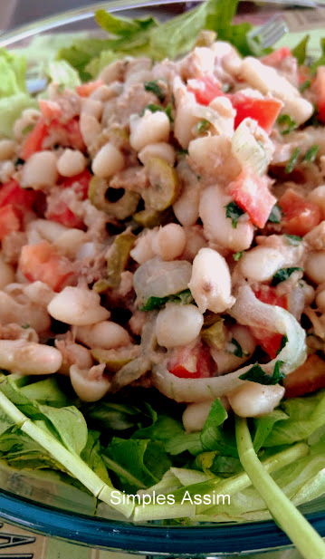 salada de feijão branco com atum - Simples Assim